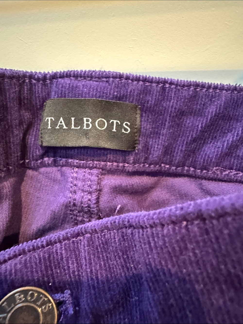 Talbots Straight-Leg Corduroy Pants in Bold Purple - Picture 3 of 5
